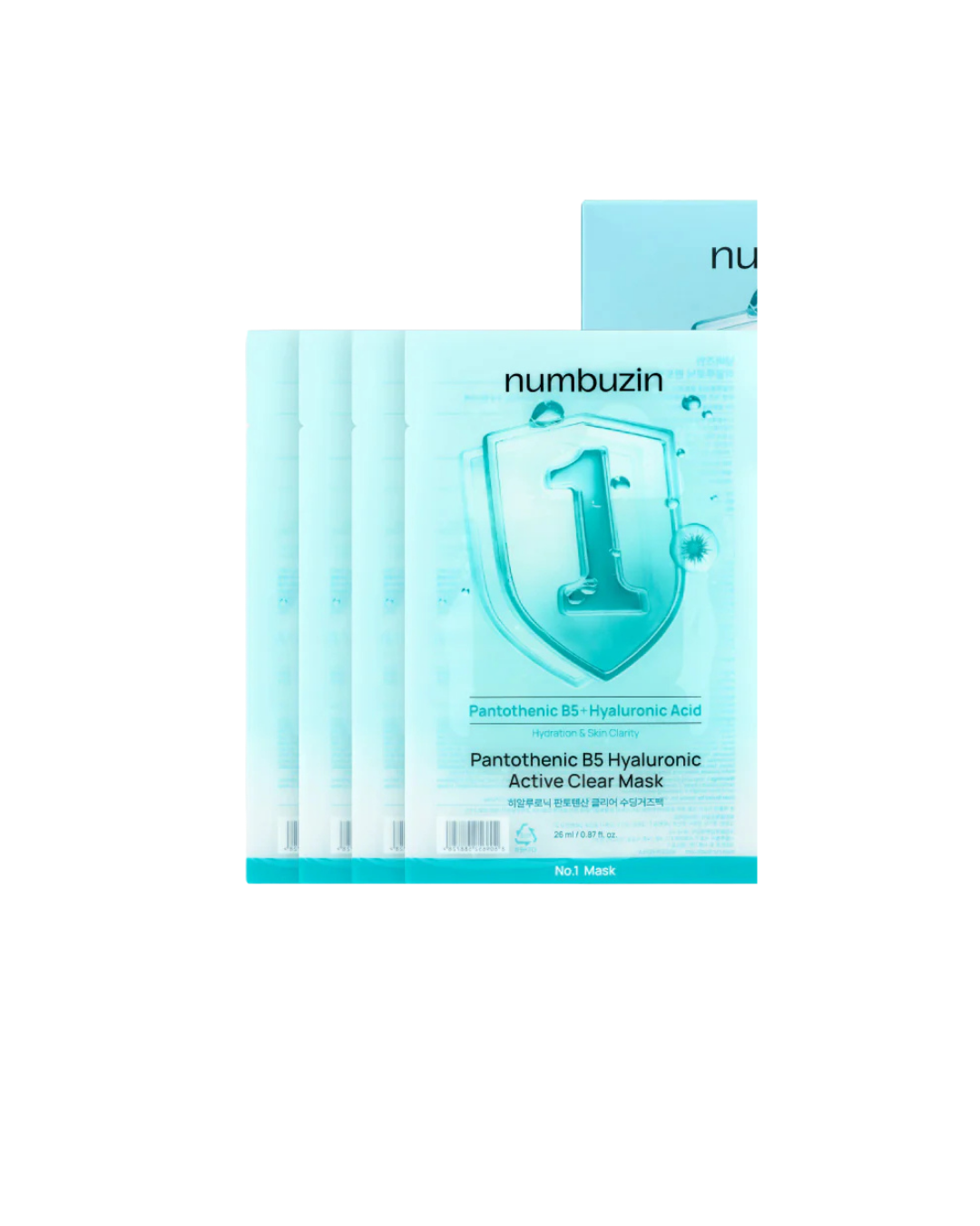 No 1 Pantothenic B5 Hyaluronic Active Clear Mask 4pcs set
